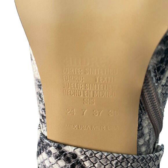 ANDREA 7 Ankle Booties Block Heel Western Python Snake Pointed Toe - Picture 3 of 12